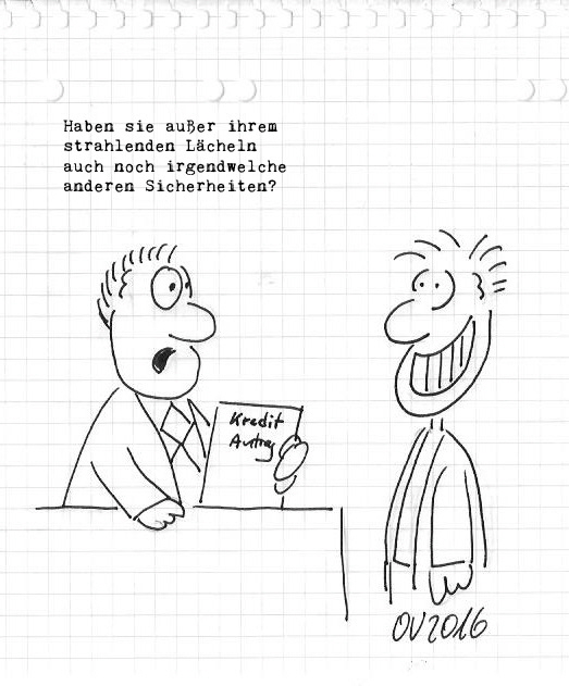 Kreditsicherheiten Karikatur