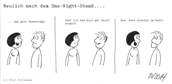 Karikatur One Night Stand und Dating von Olaf Varlemann (2014)